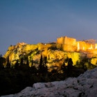 Acropolis lit up at night. Image courtesy of the Region of Attica