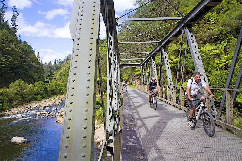 Features - Hauraki Rail Trail_cs Pedal across bridges, through railway tunnels and past breathtaking woodlands along New Zealand's Karangahake Gorge. Image by Andrew Bain / Lonely Planet Images / Getty Images