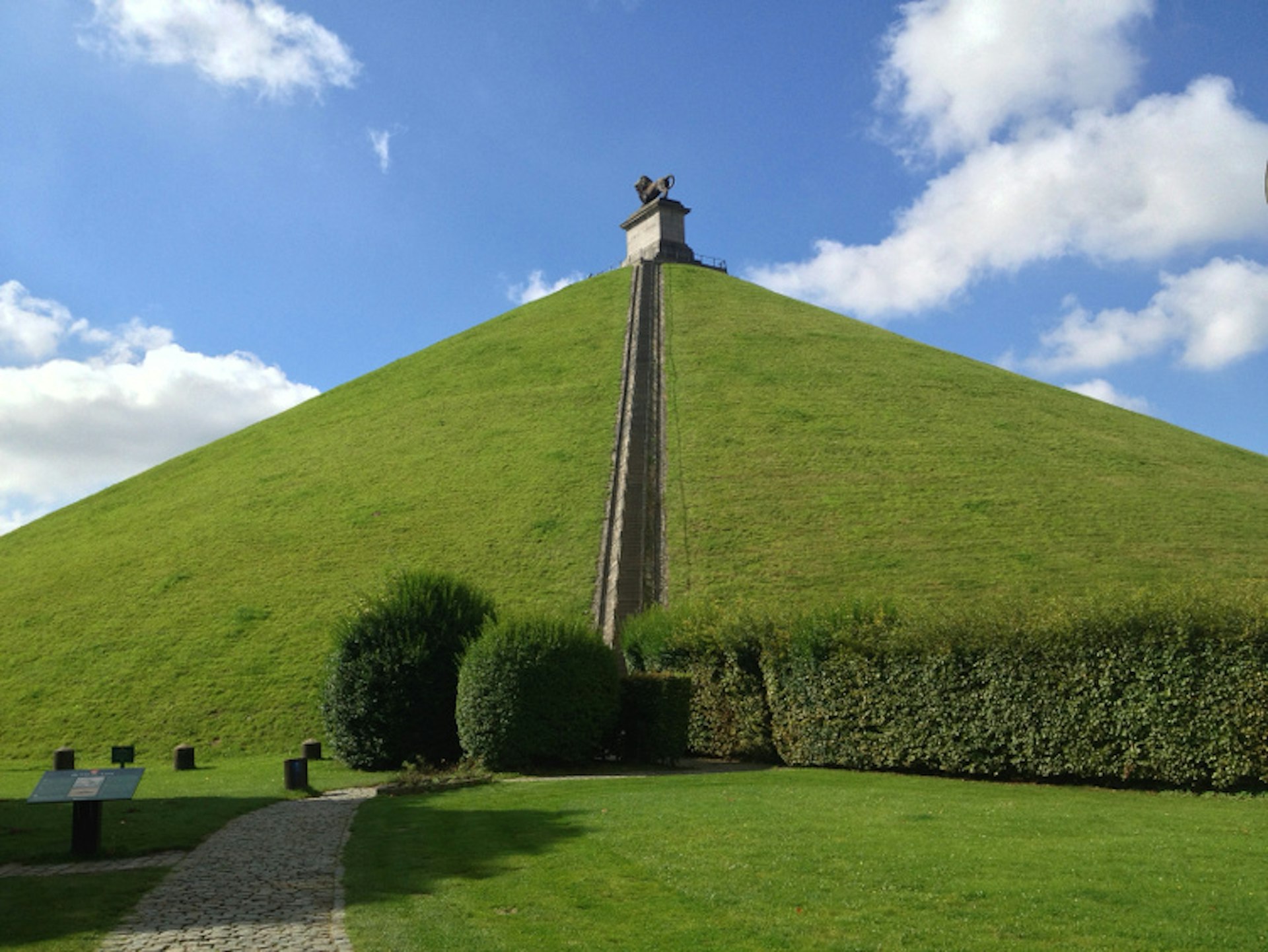 Lion Mound at the Waterloo Battlefield. Image by Tim Richards/Lonely Planet.