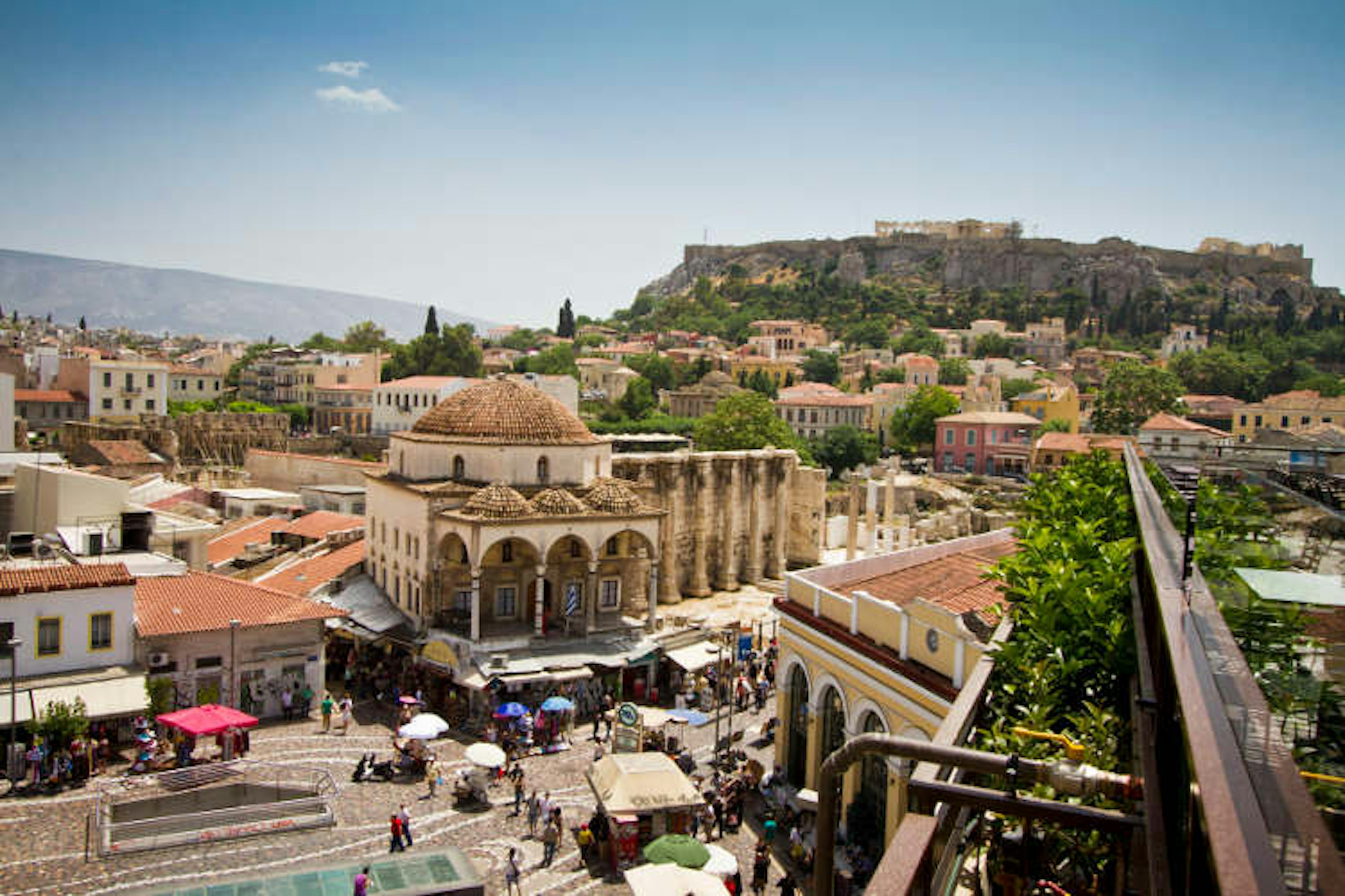 Monastiraki district of Athens, overlooked by the Acropolis. Image courtesy of Region of Attica