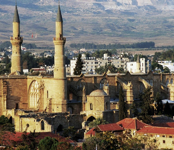 Selimiye Mosque aka Agia Sofia Cathedral in North Nicosia (Lefkoşa). Image by De Agostini / D M Rossi / Getty Images