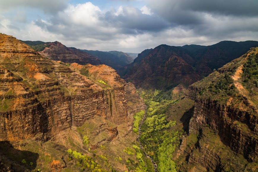 The ‘Grand Canyon of the Pacific’, Waimea Canyon offers some of the grandest views in Kauaʻi © Alexander Howard / Lonely Planet