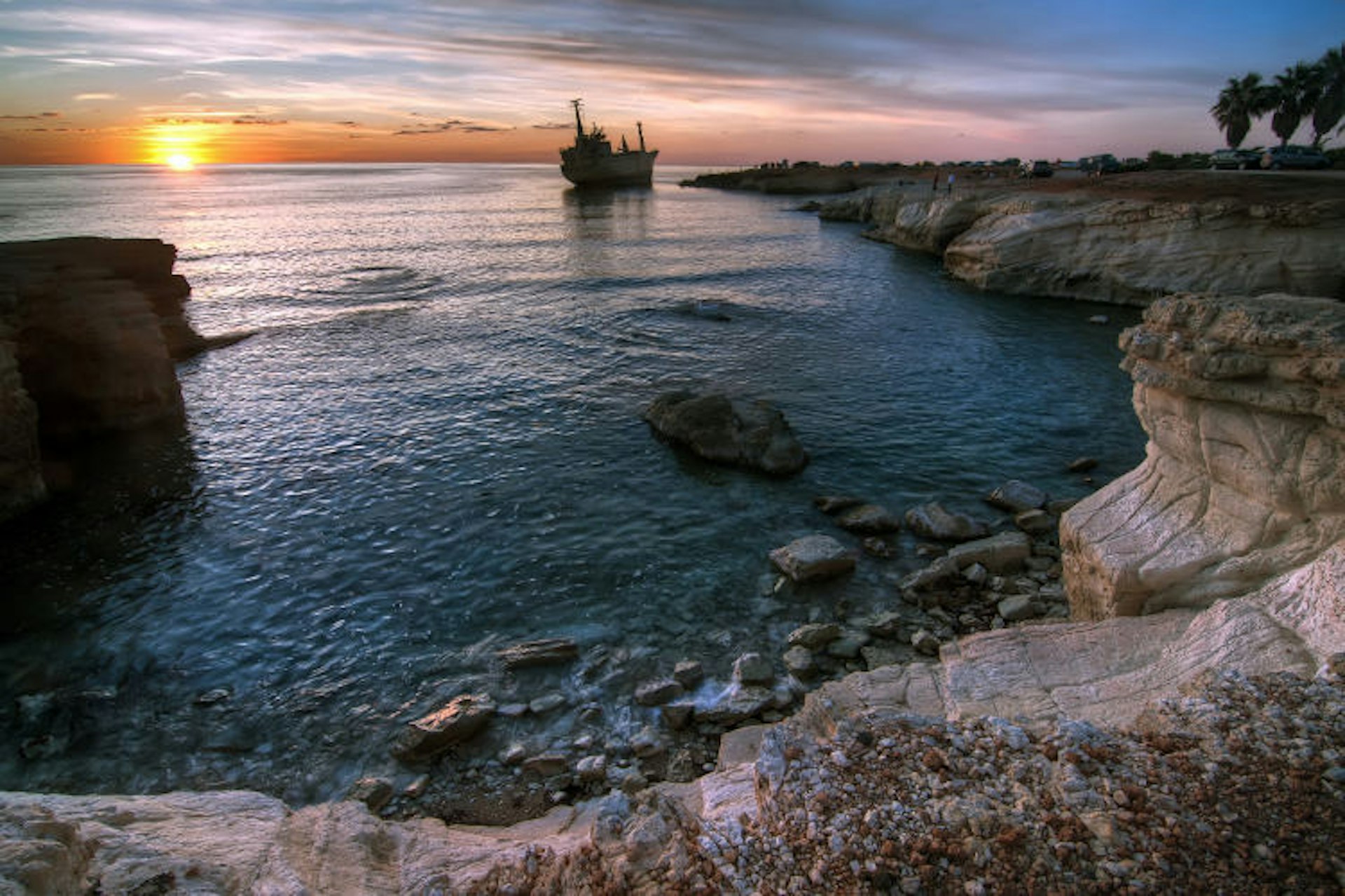 Wreck of Edro III, sea caves near Pafos. Image by Getty Images