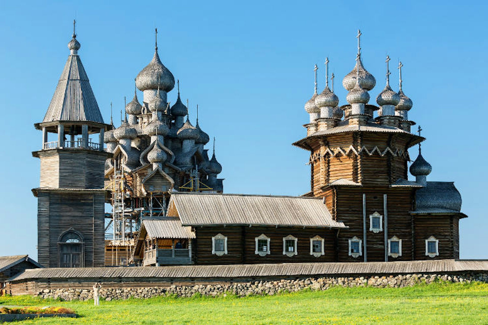 Unesco-listed Transfiguration Cathedral, Lake Onega, Kizhi island. Image by Sylvain Sonnet / Getty Images