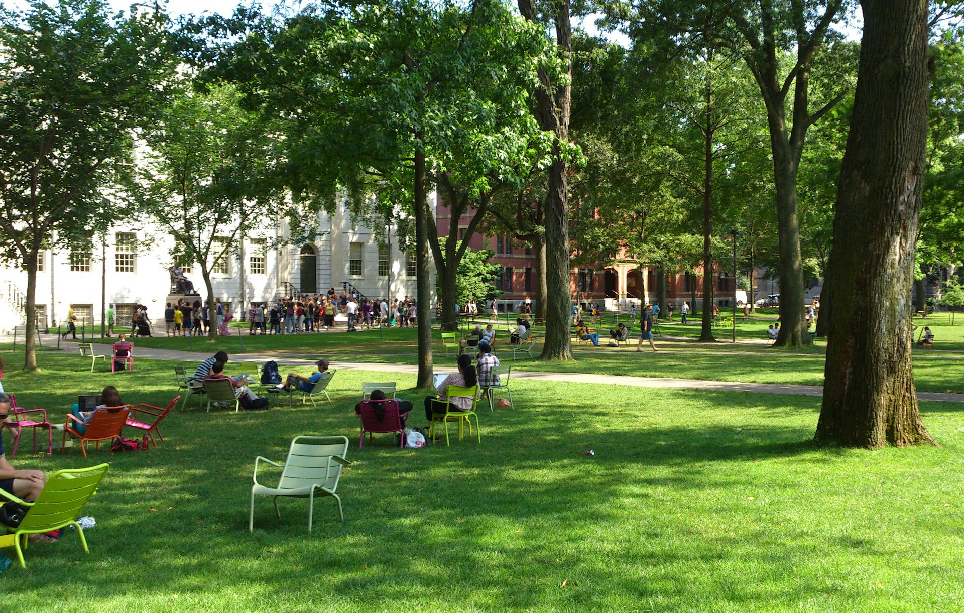 Laze about with the students of Harvard Yard. Image by Anne Roth / CC BY 2.0