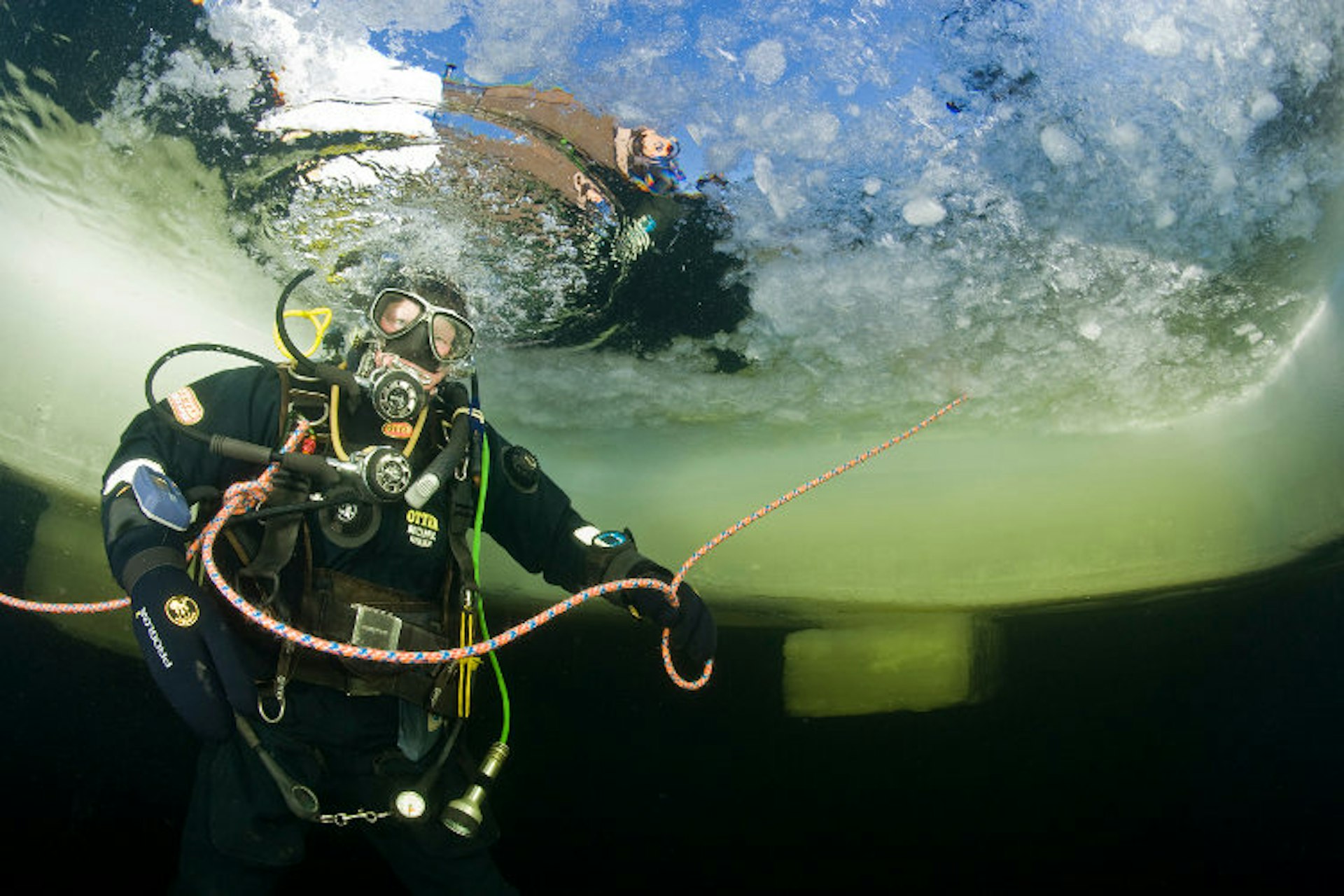 Ice diving in White Sea, Karelia. Image by Franco Banfi / Getty Images