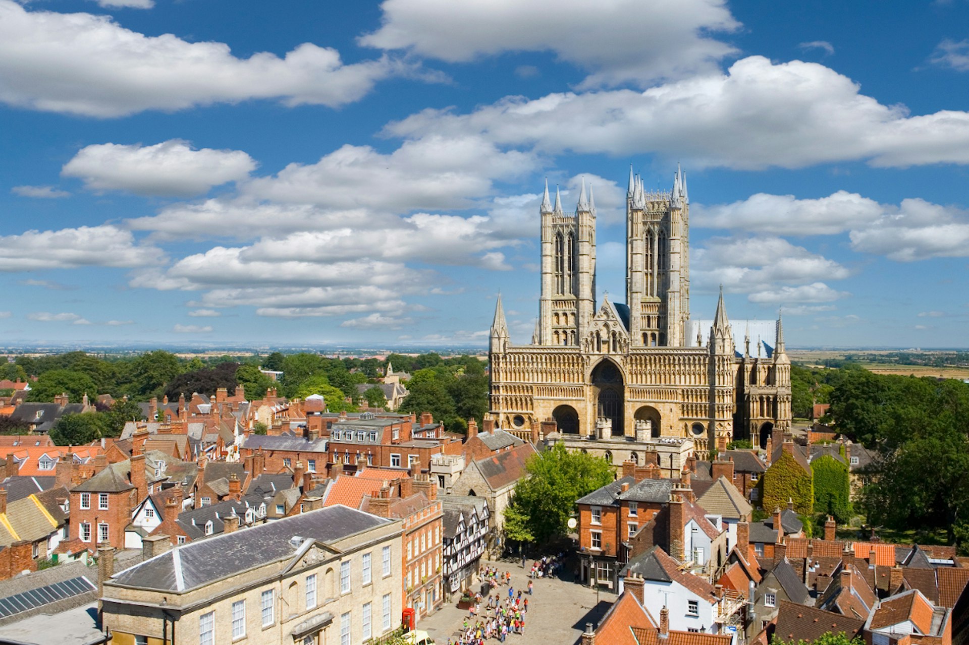 Lincoln Cathedral, seen from Lincoln Castle. Image by Travelpix Ltd / Getty