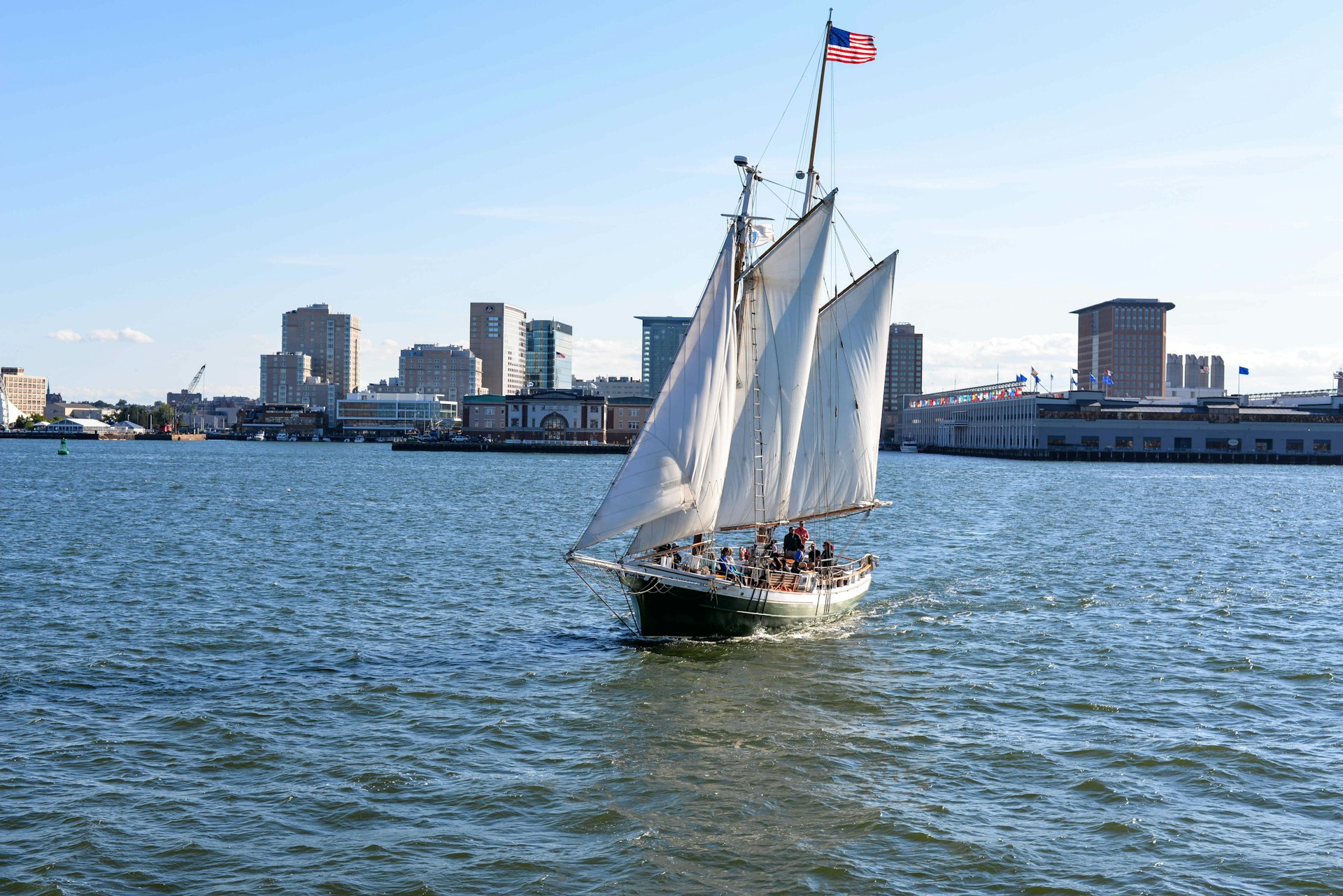 Liberty Star schooner sailing in the Boston harbor. Image by massmatt / CC BY 2.0
