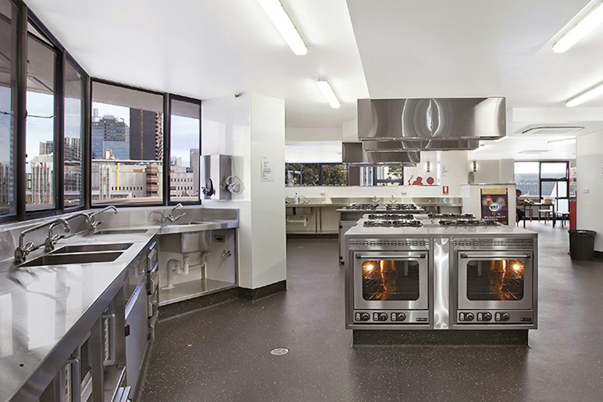 Sharing an old-school hostel's sole, soup-splattered microwave is a distant memory in the gleaming kitchen of Melbourne's Space Hotel. Image courtesy of The Space Hotel.
