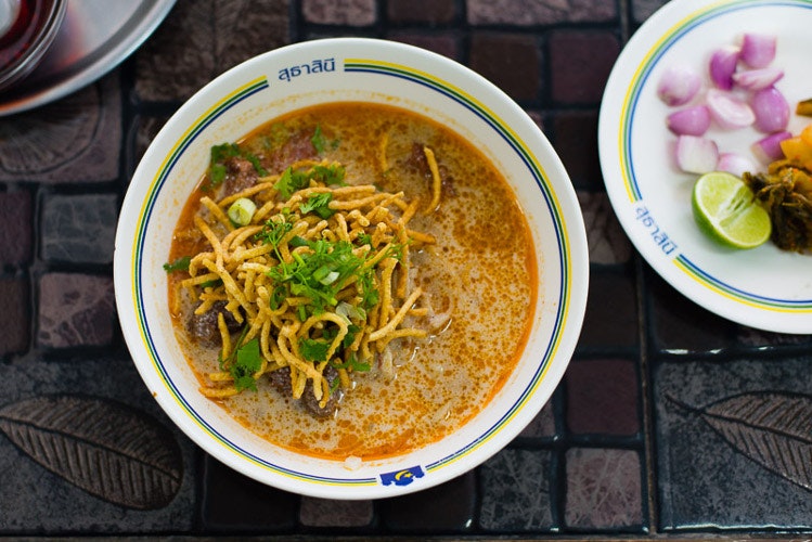 Beef kôw soy at Suthatsinee Kitchen, Chiang Mai. Image by Austin Bush
