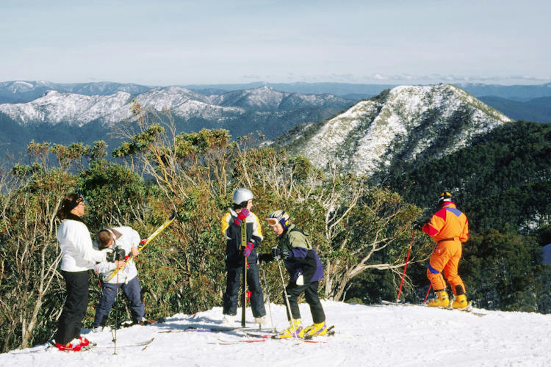 Skiing on Mt Buller in Victoria’s High Country. Image by Richard Nebesky / Getty Images