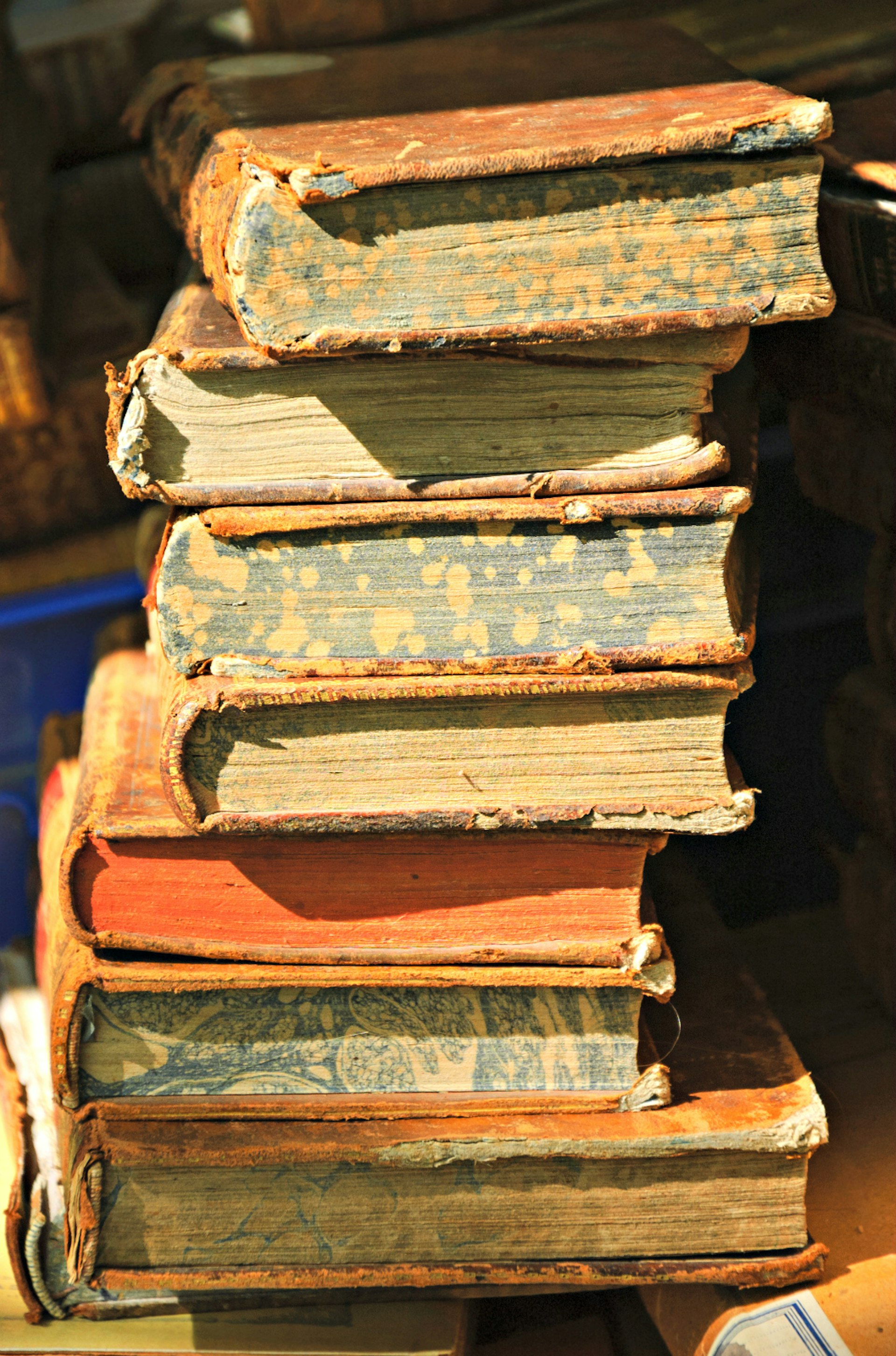 A stack of second-hand books in Paris, France