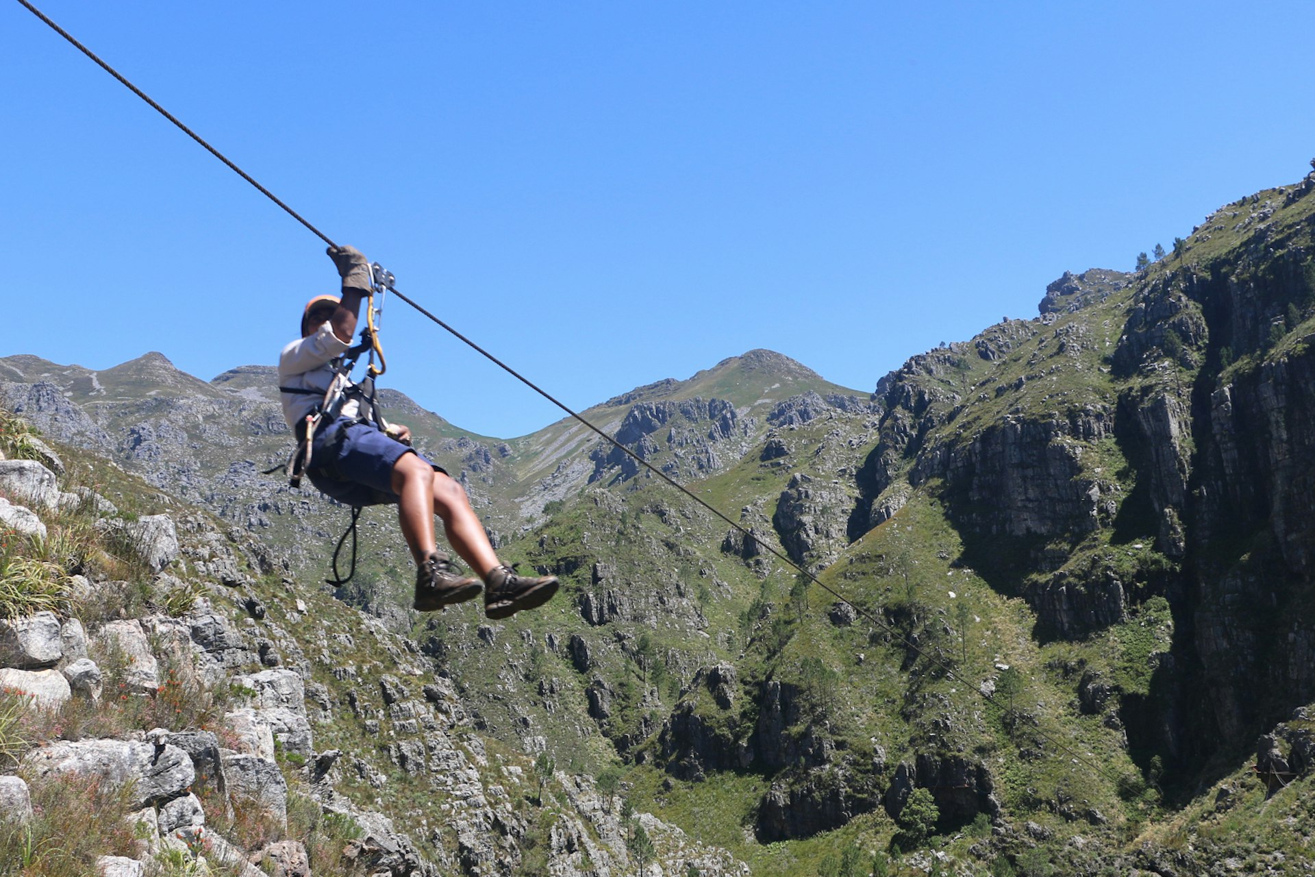 High-flying fun on one of the Cape Canopy Tour's ziplines. Image by Simon Richmond / Lonely Planet