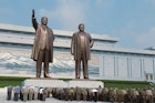 Mansudae Grand Monument in Pyongyang, dedicated to the country's leaders. Image by Lonely Planet
