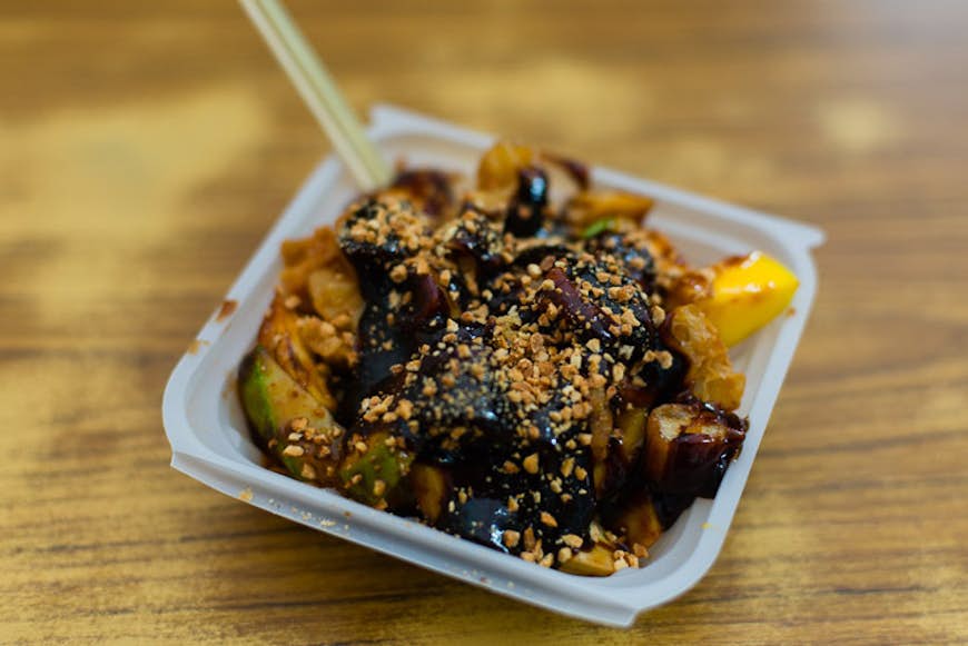 A dish of rojak as served at a street stall in George Town. Image by Lonely Planet