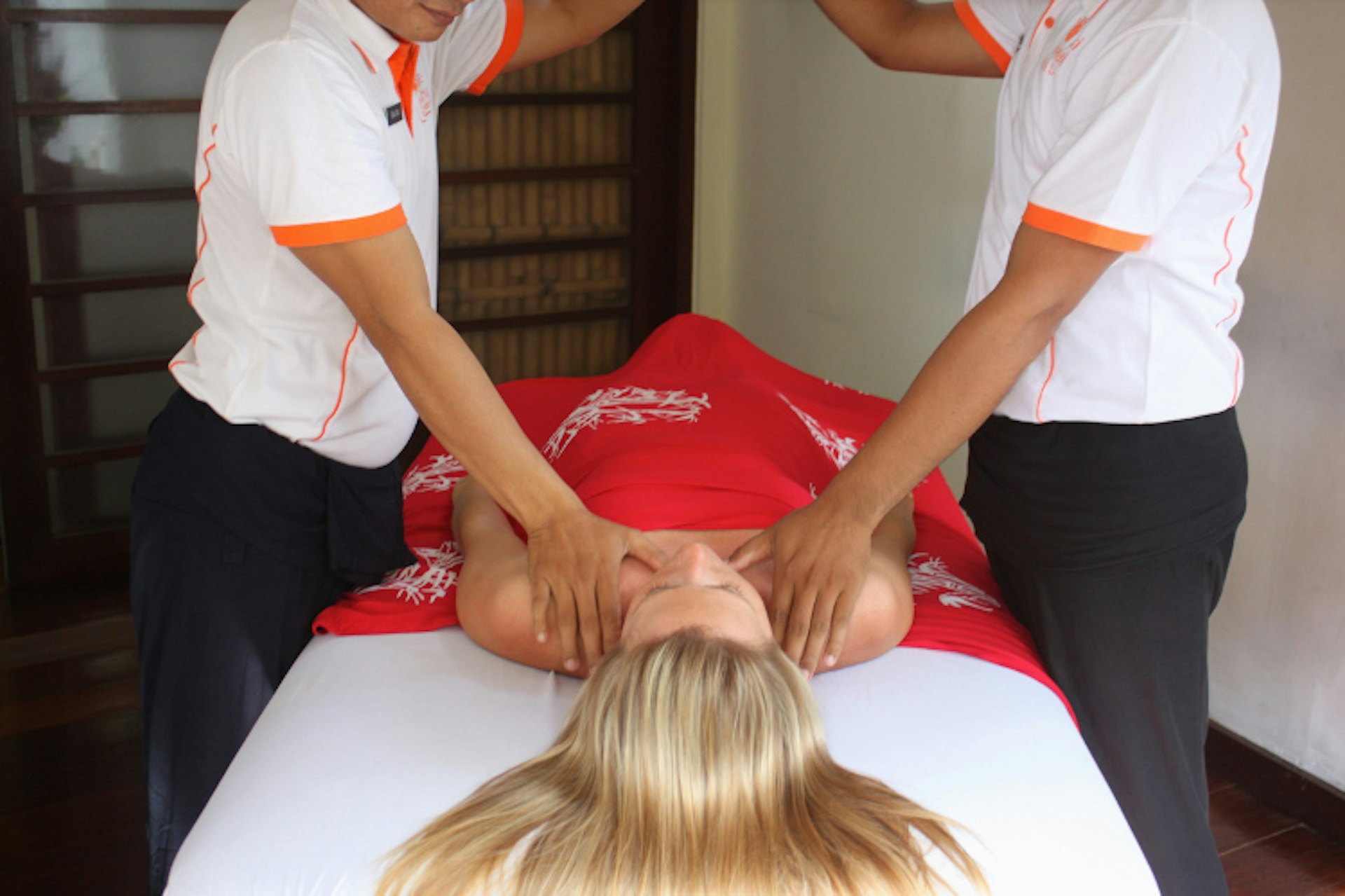 Four-handed massage at Jari Menari, Seminyak, Bali. Image by Samantha Chalker