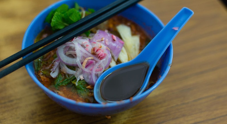 Penang-style asam laksa as served at Joo Hooi Cafe. Image by Lonely Planet