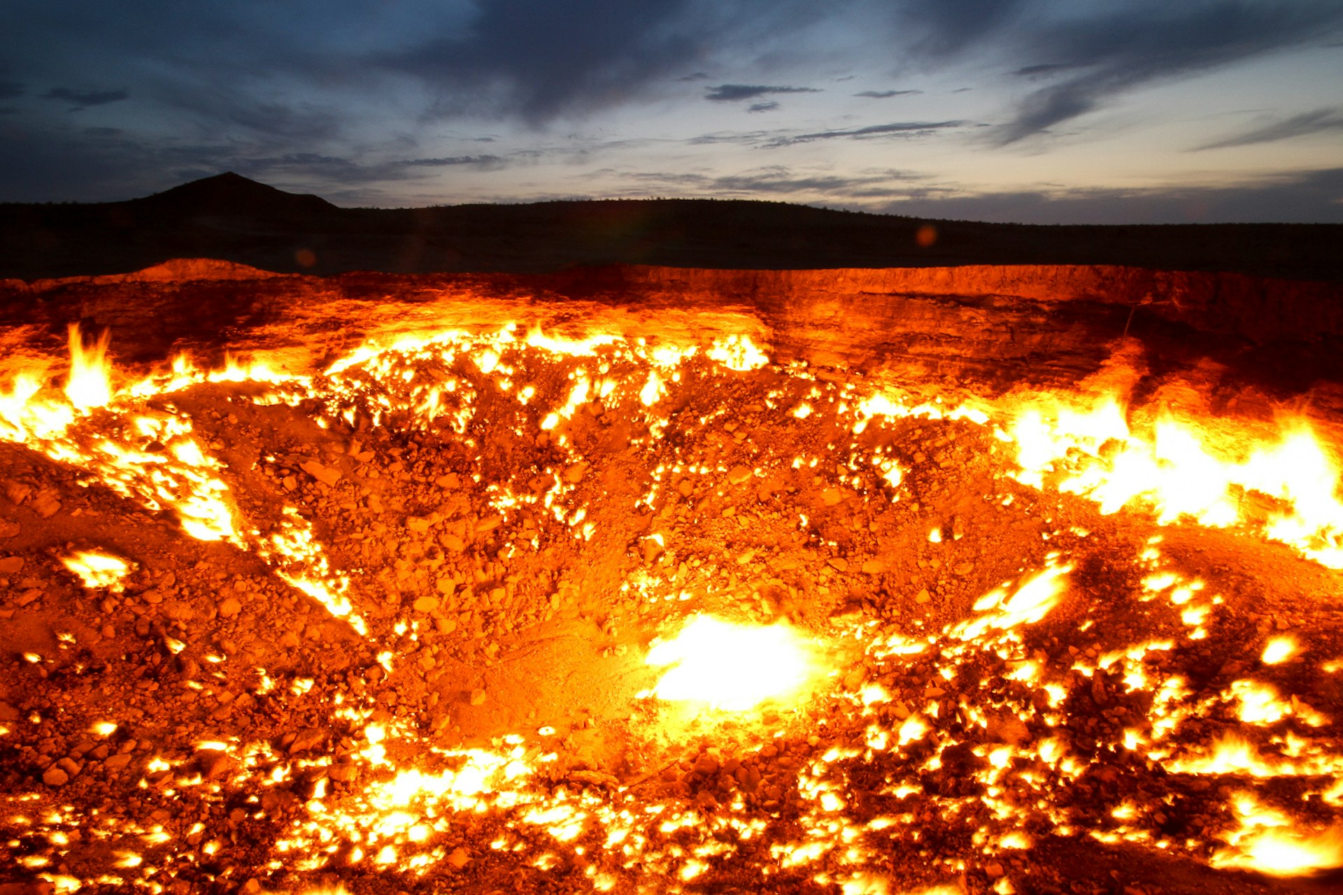 'Doorway to hell': Darvaza Gas Crater burning in remote Turkmenistan. Image by Stephen Lioy / Lonely Planet