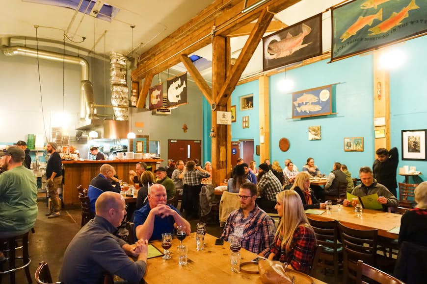 Inside the Hair of the Dog Brewing Company taproom. Image by Flash Parker / Lonely Planet