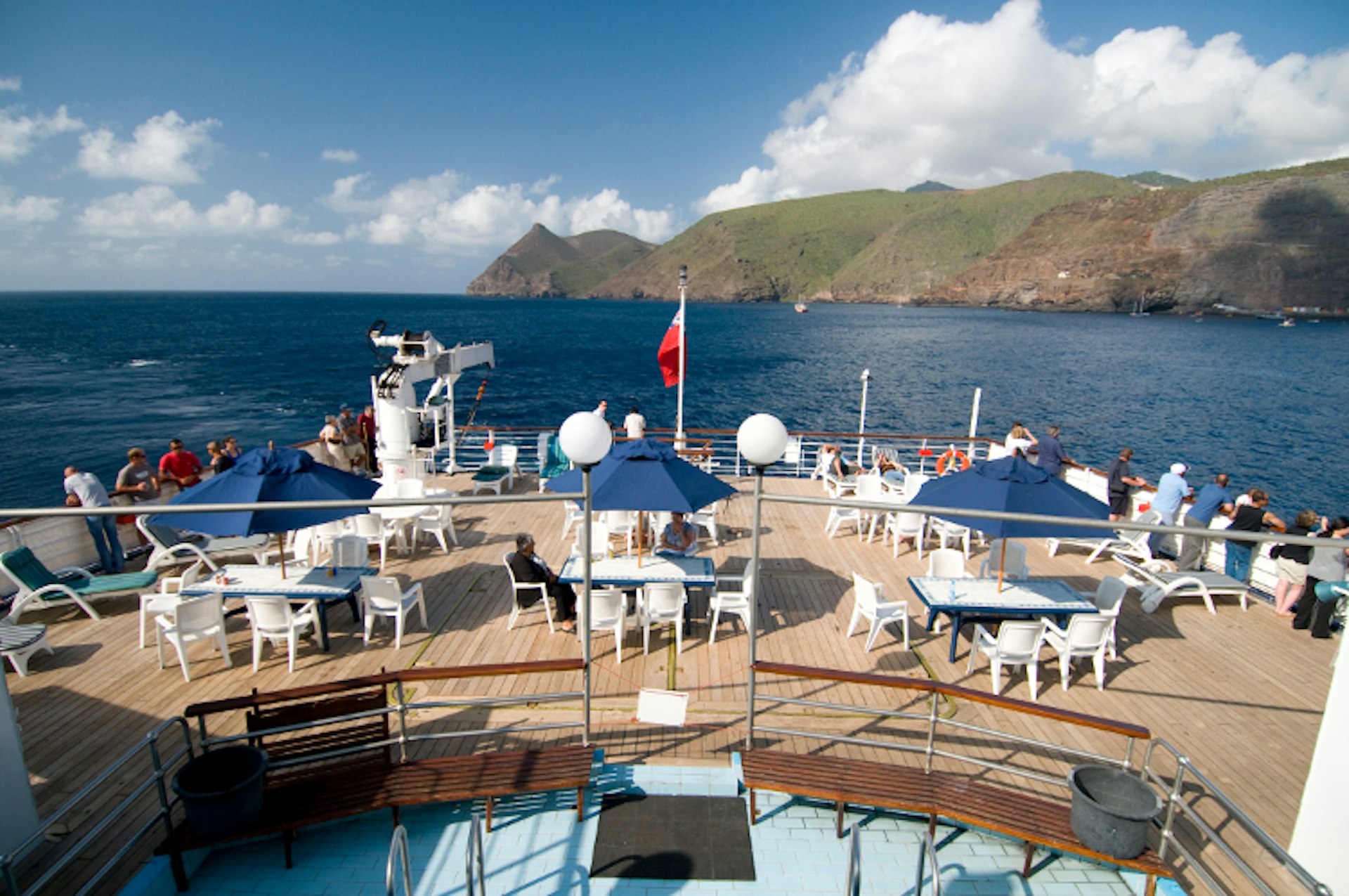 The sun deck and pool of the RMS St Helena. Image by Justin Fox / Courtesy of St Helena Tourism
