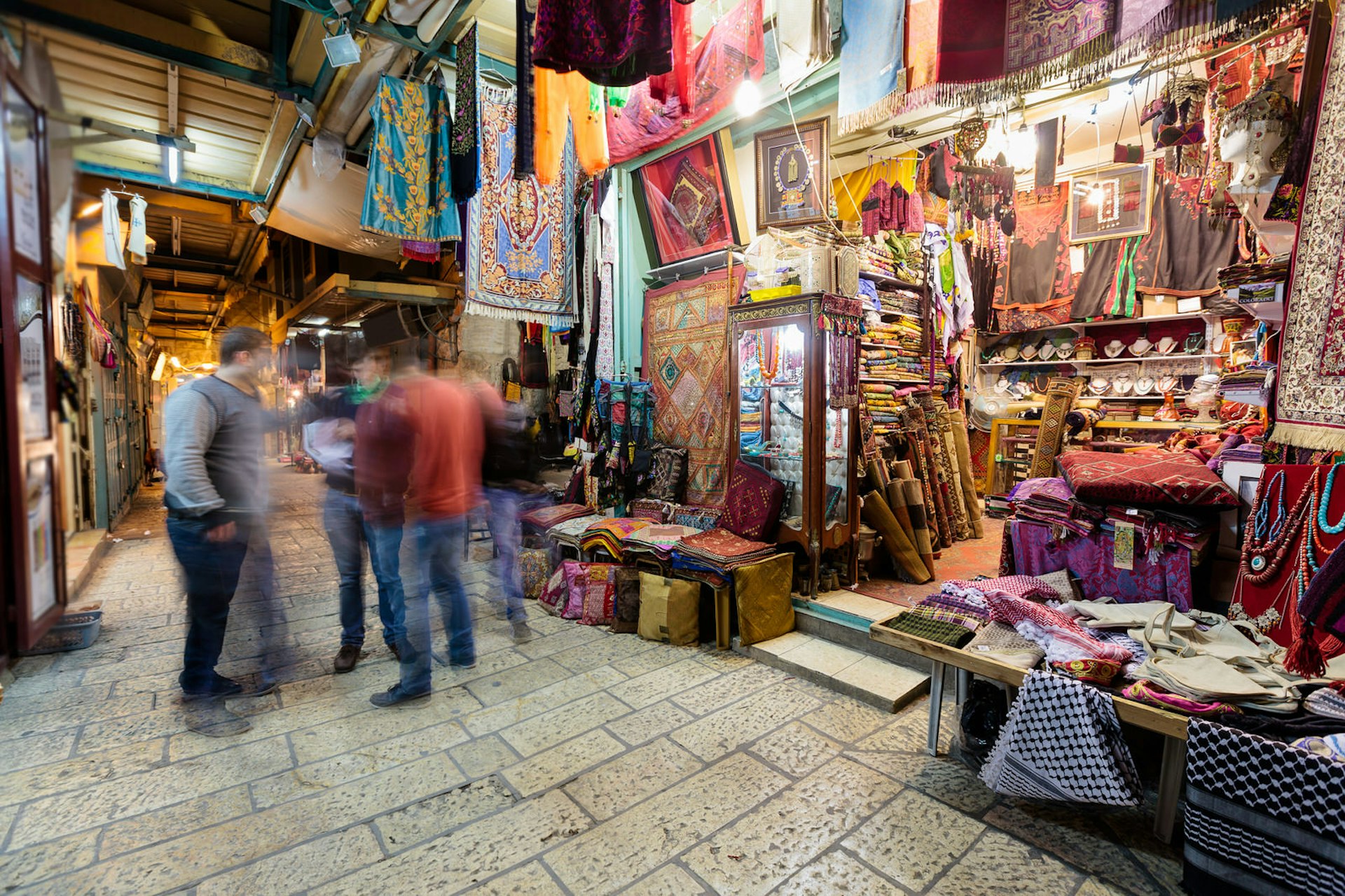 Market stalls line the narrow streets and alleys of Jerusalem's Muslim Quarter © FredFroese / Getty Images
