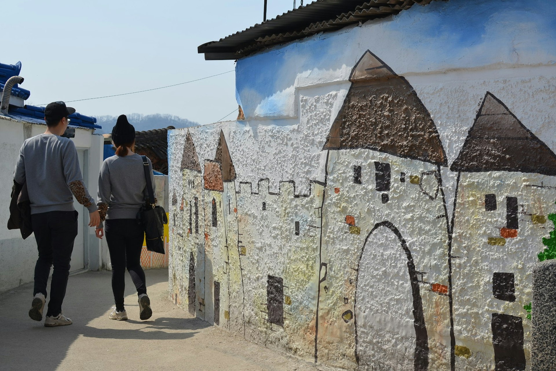 Whimsical towers adorn the streets of Jeonju Jaman Village. Image by Rebecca Milner / Lonely Planet