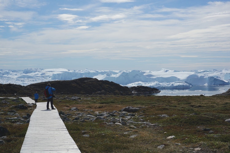 Boardwalks lead from Ilulissat town to the remarkable ice fjord-750-cs