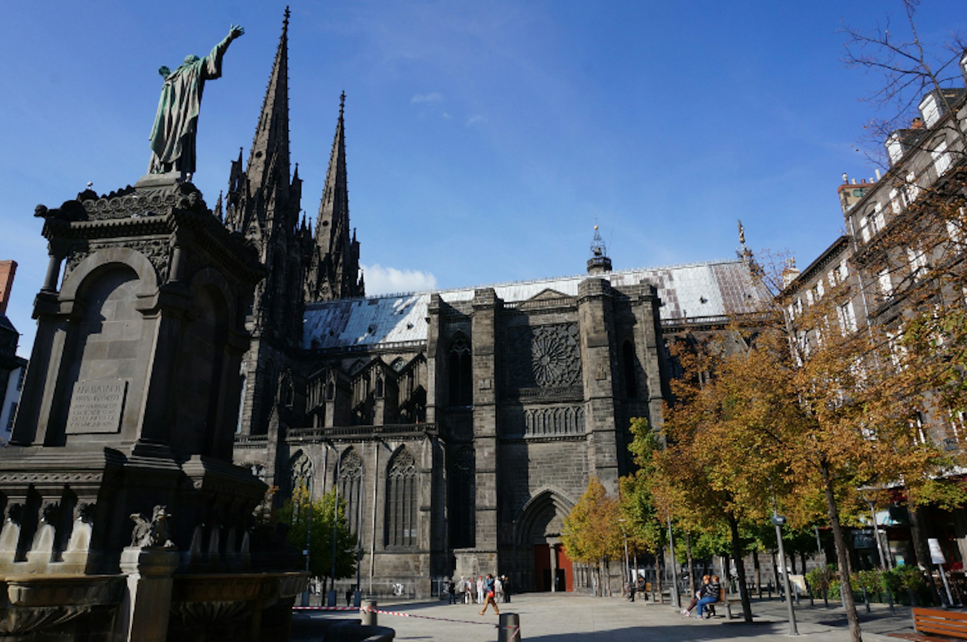Clermont-Ferrand Cathedral, overlooking Place de la Victoire in all its Gothic glory. Image by Anita Isalska Lonely Planet