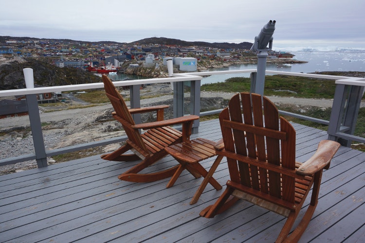 Deck with a view - overlooking Ilulissat from Hotel Arctic-750-cs
