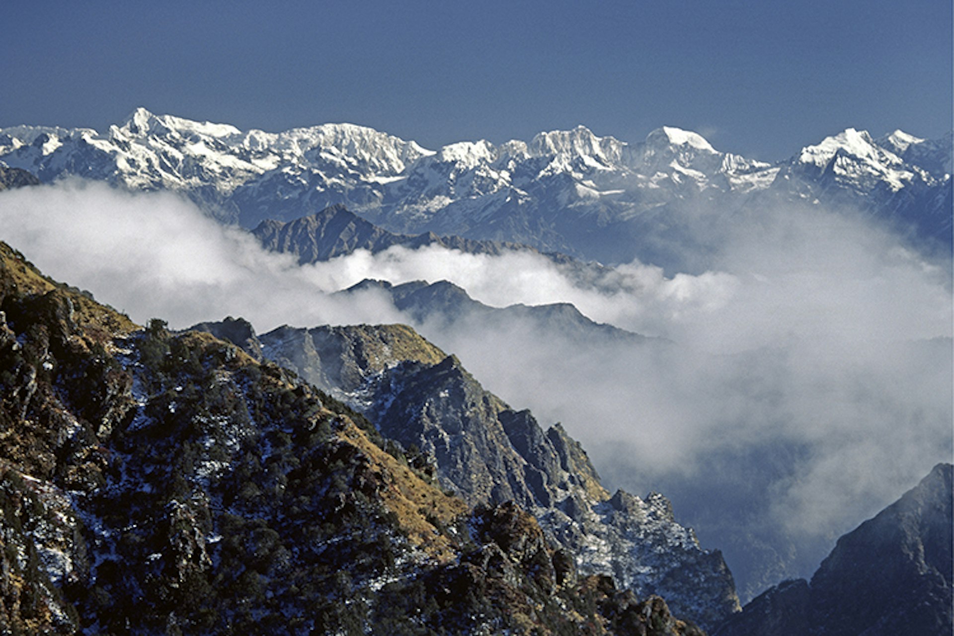 Himalayan Peaks In The Ganesh Himal, Nepal Himalaya.