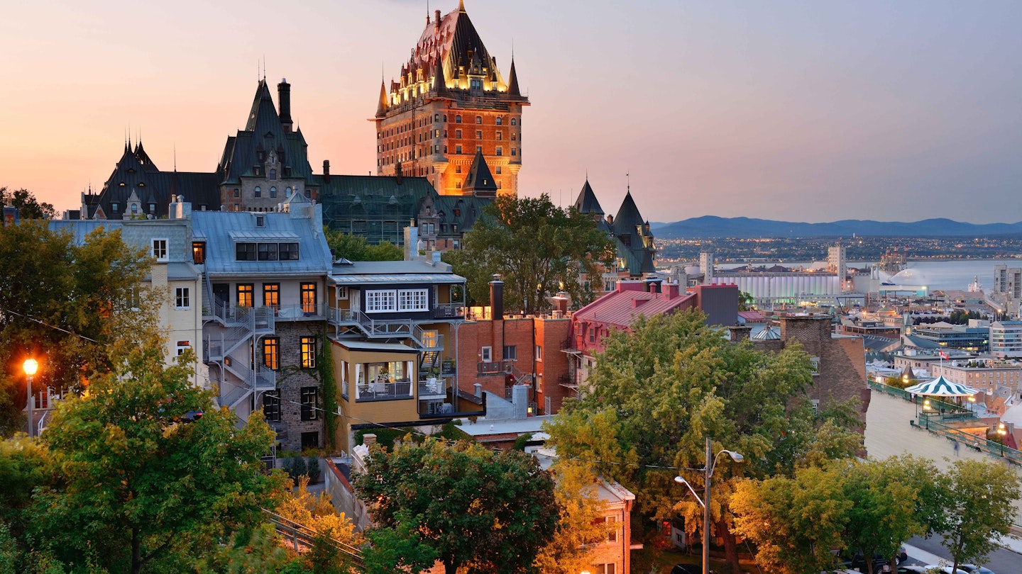 Québec City at dusk. Image by Songquan Deng / Getty