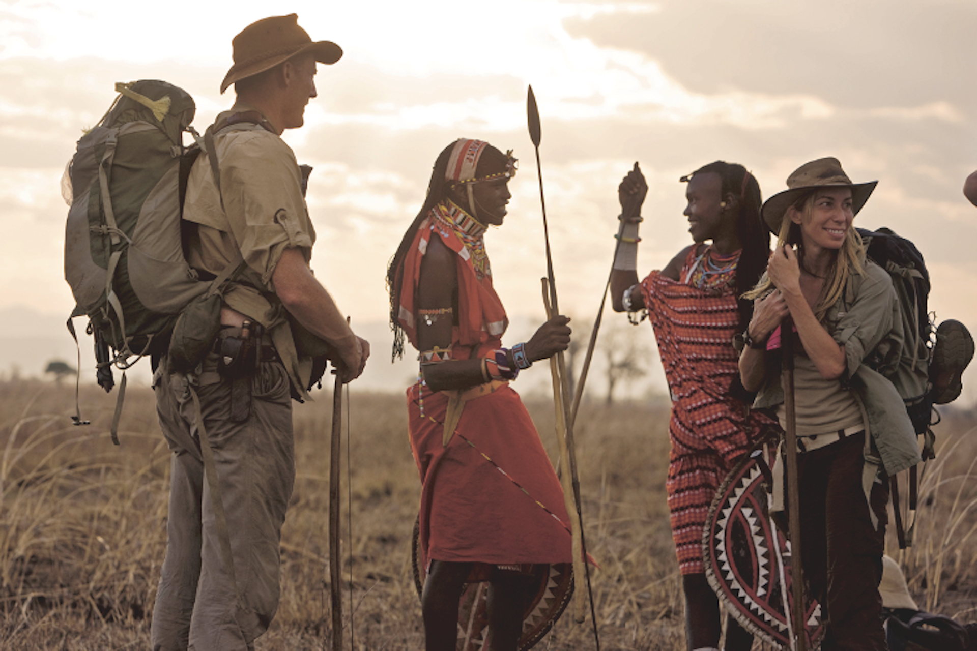 Mireya with the Masai Warrior tribespeople. Image courtesy of Mireya Mayor