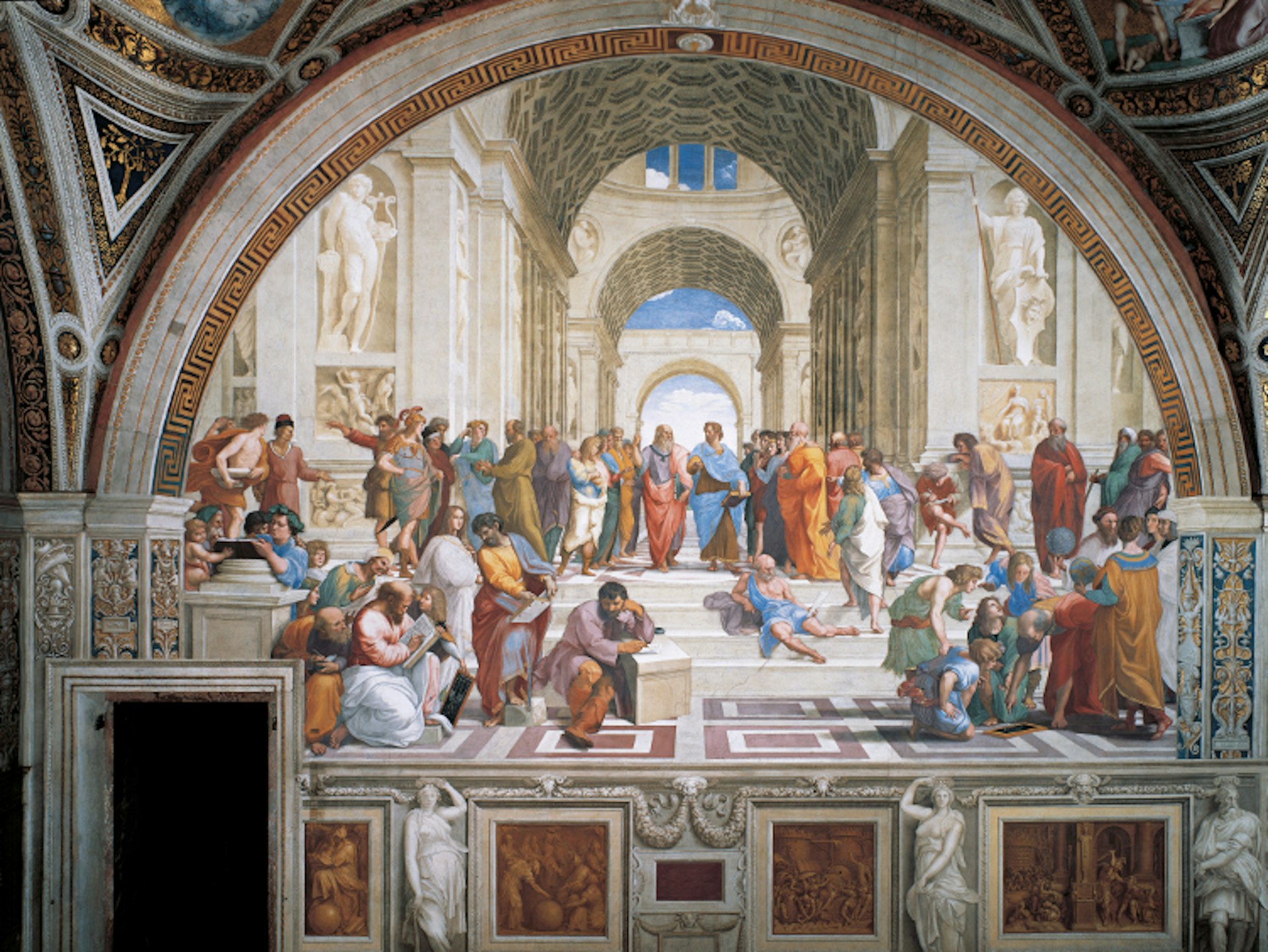 Raphael's great masterpiece, The School of Athens, in the Vatican Museums.