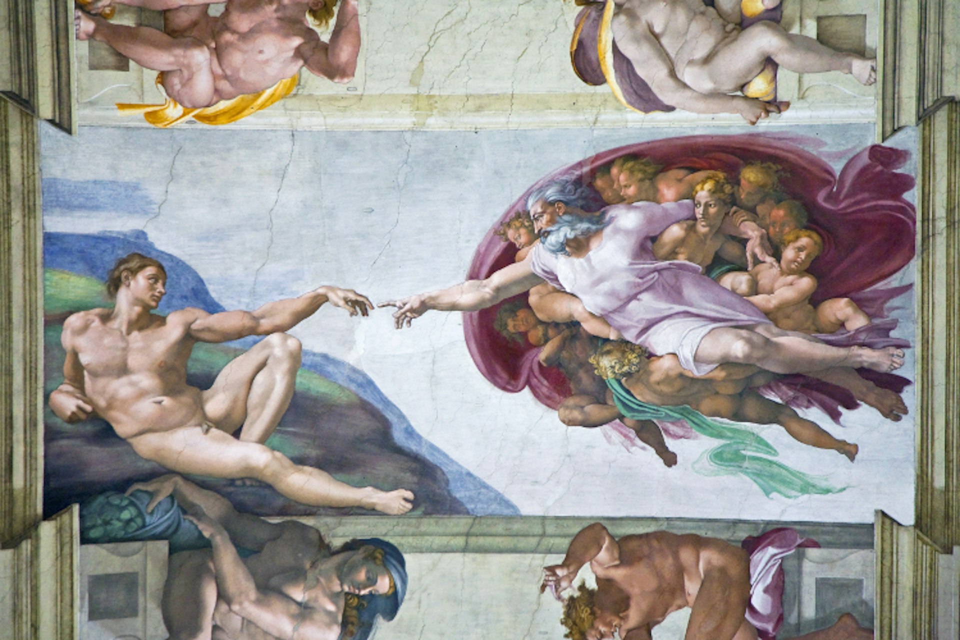 Michelangelo's 'Creation of Adam' fresco in the Sistine Chapel.