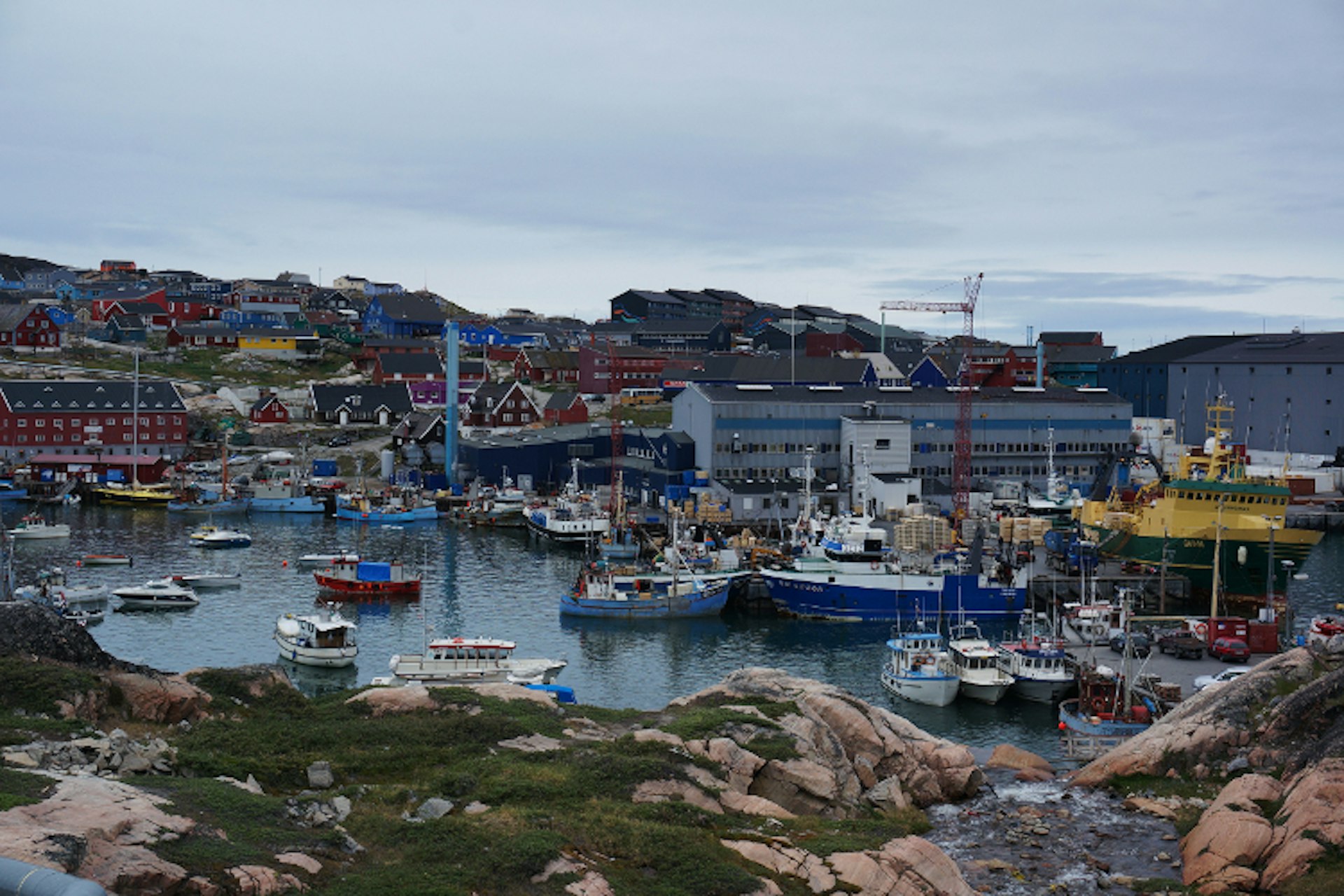 The cluttered harbour of Ilulissat harbour, Greenland-750-cs