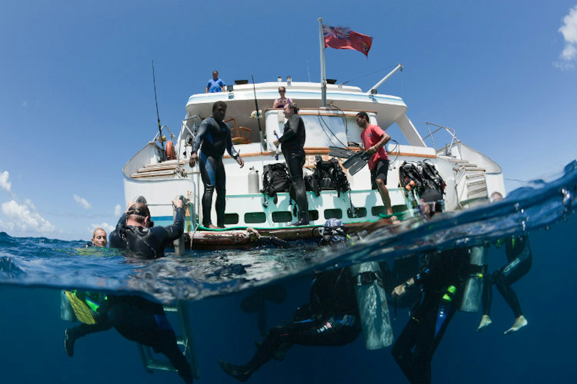 Liveaboard Fiji Island Dancer at Wakaya Island, Lomaiviti. Image by Reinhard Dirscherl / ullstein bild / Getty Images