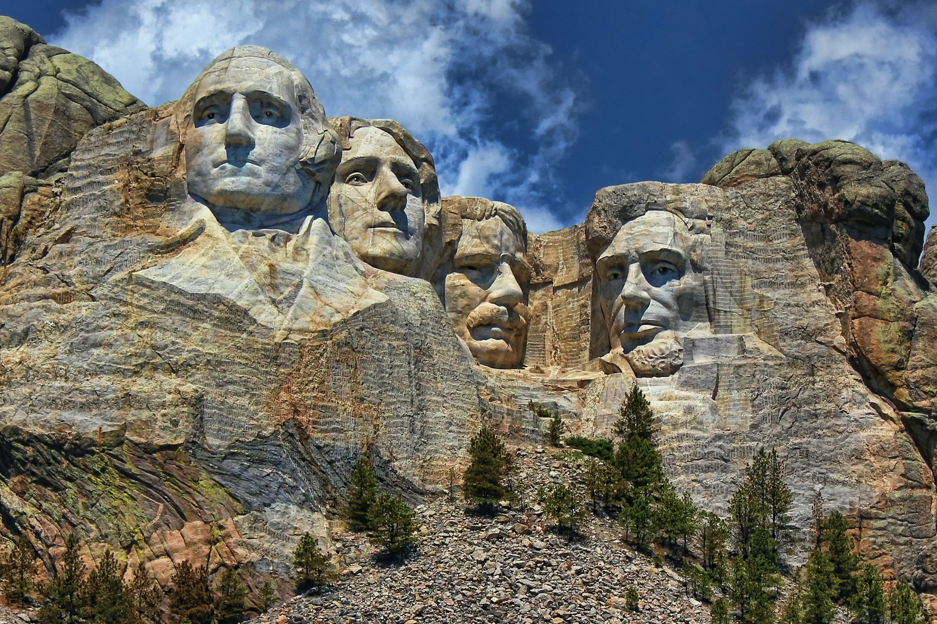 It took 14 years to carve Washington, Jefferson, Roosevelt and Lincoln into stone. Image by biglannie / Budget Travel