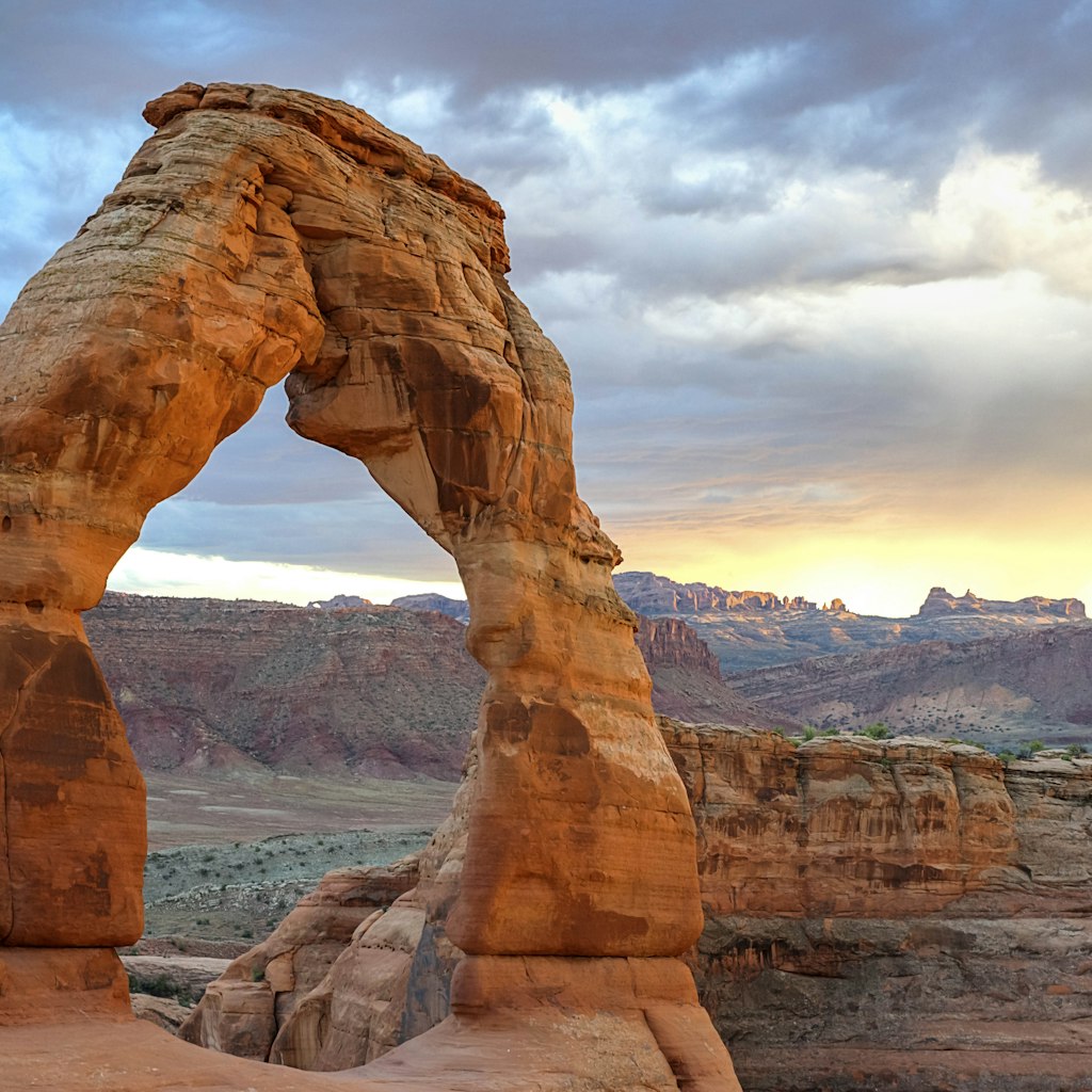 Delicate Arch in Arches National Park. Image by gcgebel / iStock / Getty