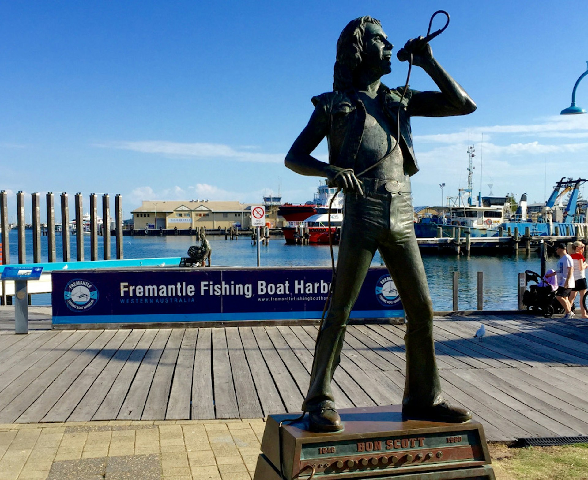 The Bon Scott memorial at Fishing Boat Harbour. Image by Hayley Burrows/ Lonely Planet
