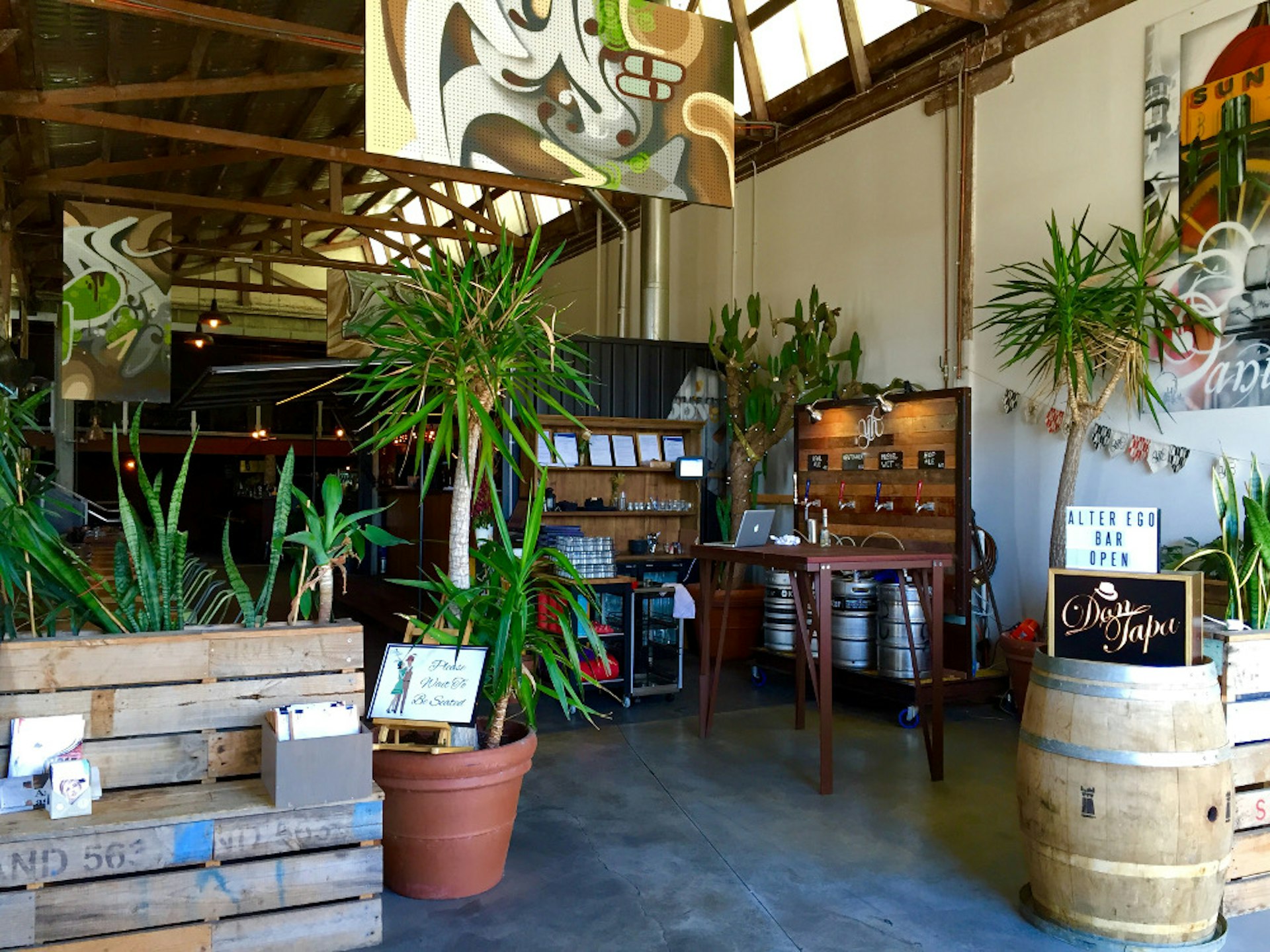 Set in a former warehouse in East Fremantle, The Mantle has restaurants, bars, a collaborative working space and art.
