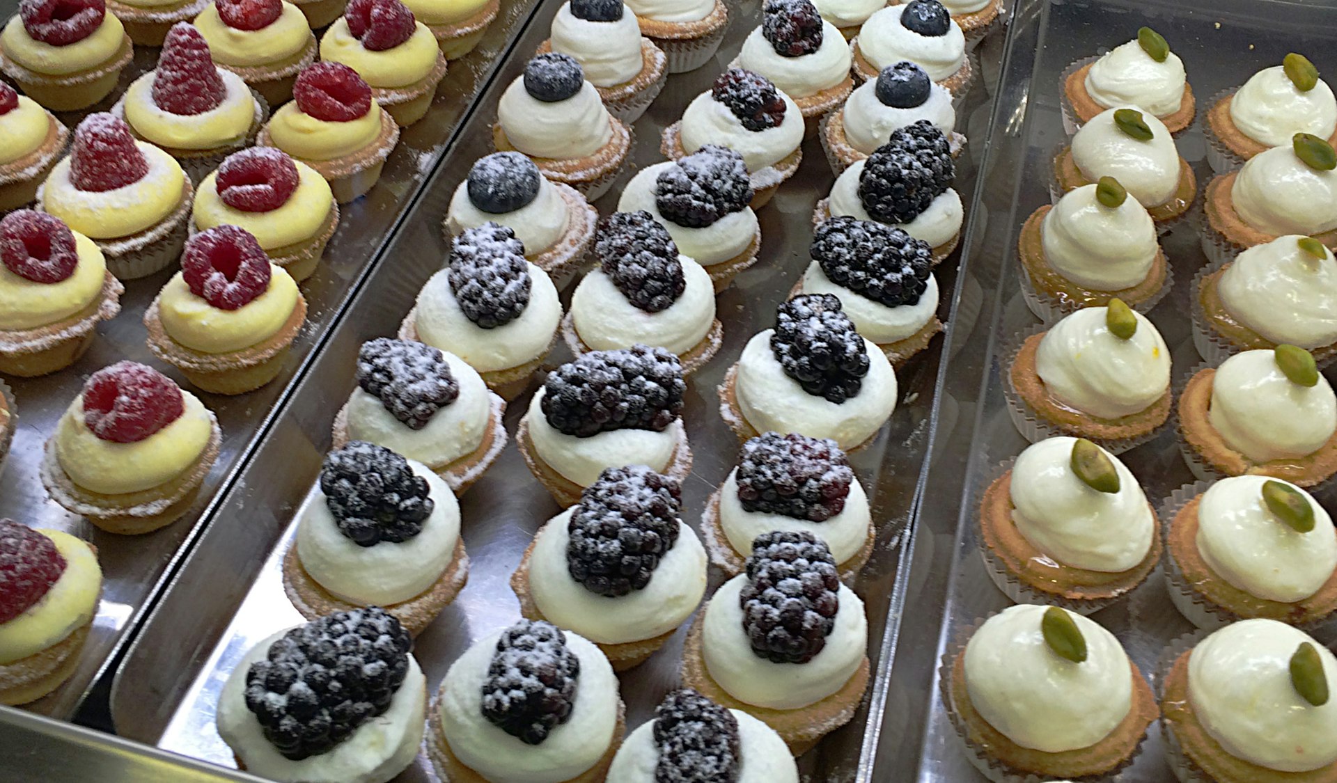Pasticcini (small sweet tartlets) are one of the house specialities at Gelateria Pasticceria Badiani. Image by Virginia Maxwell / Lonely Planet