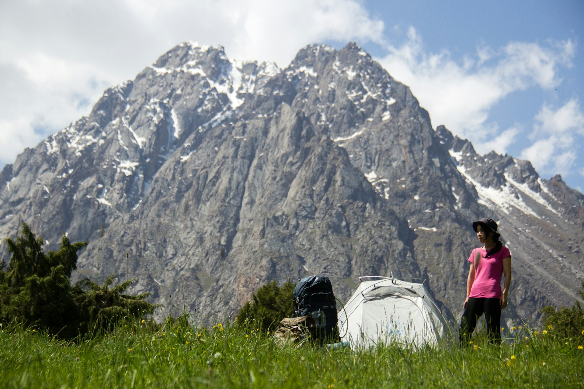 Camping below the stunning peaks of the Issyk-Ata Valley. Image by Stephen Lioy / Lonely Planet
