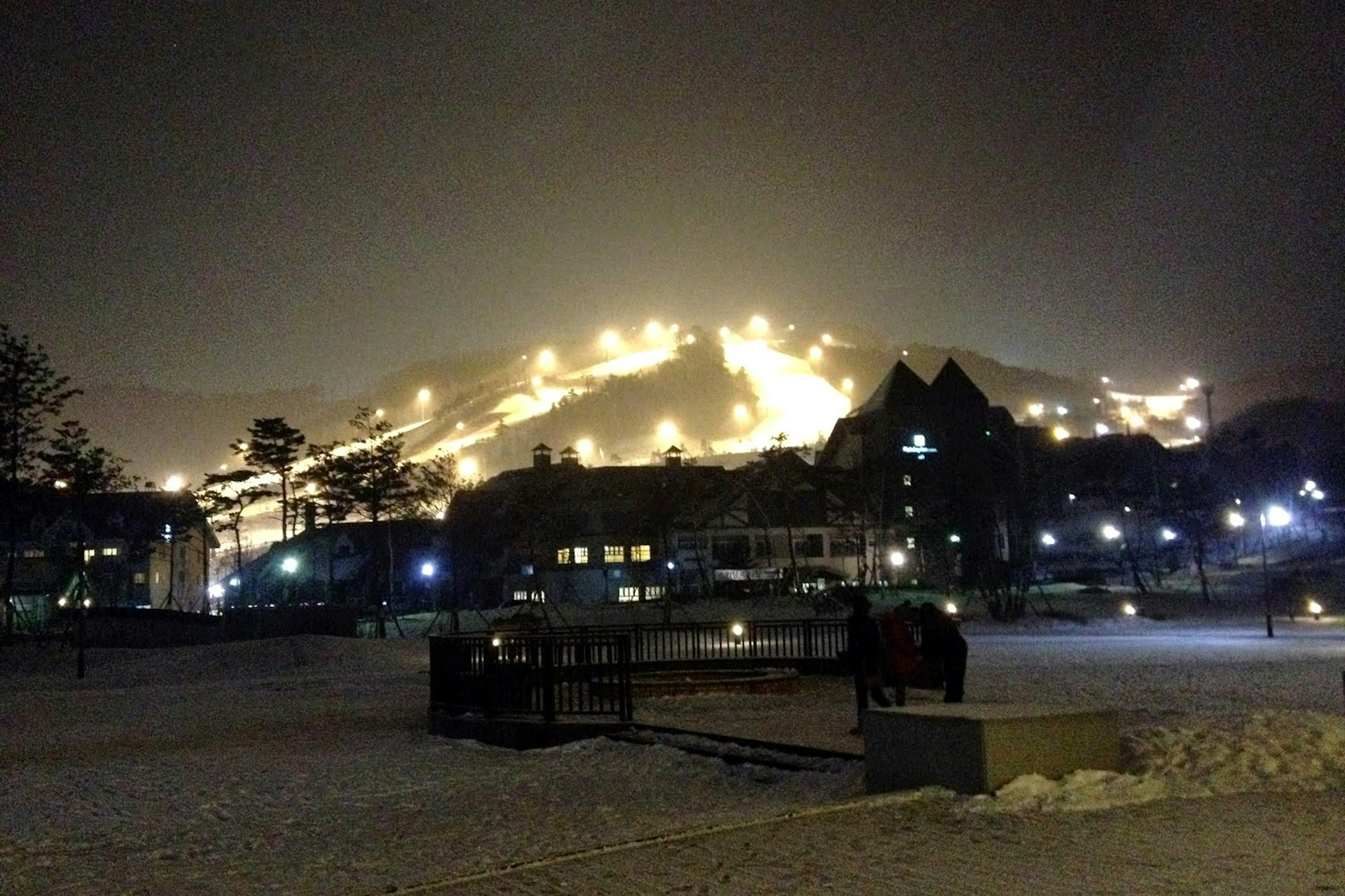 Night skiing at Alpensia, host of the 2018 Winter Olympics. Image by Megan Eaves / Lonely Planet