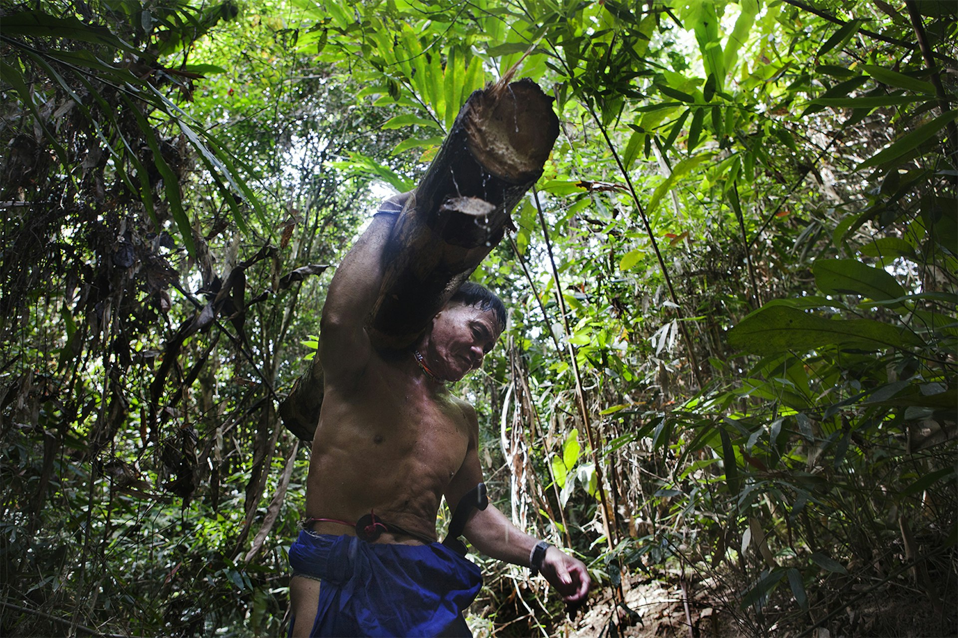A member of Borneo's nomadic Penan Dayak tribe