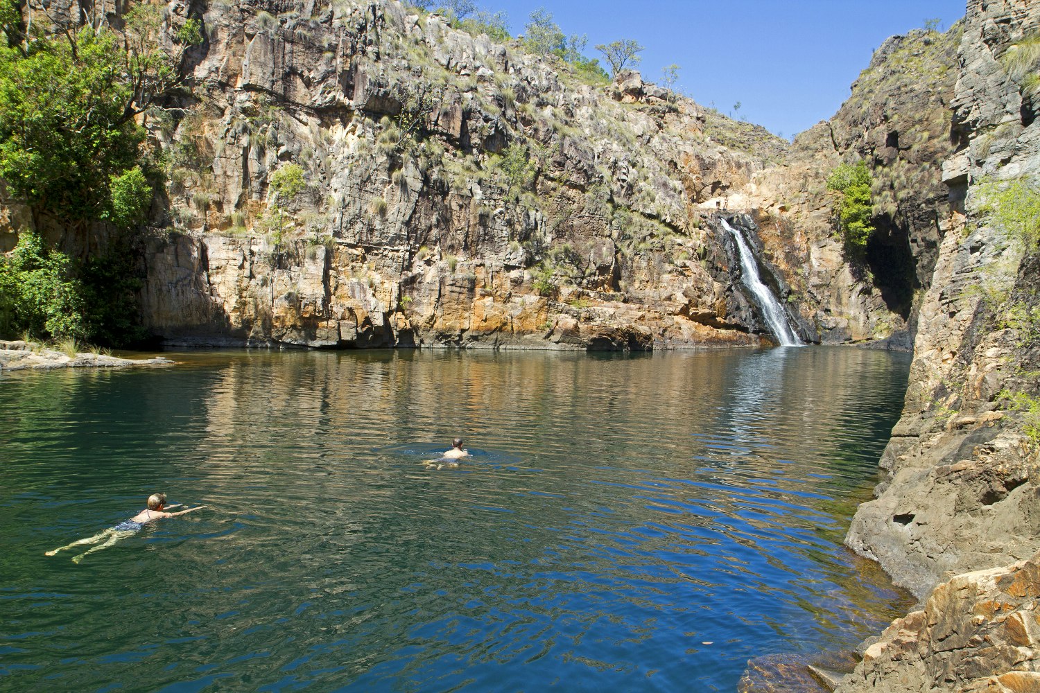 Swimming at the lower pool at Maguk (Barramundi Gorge). Image by Andrew Bain / Lonely Planet
