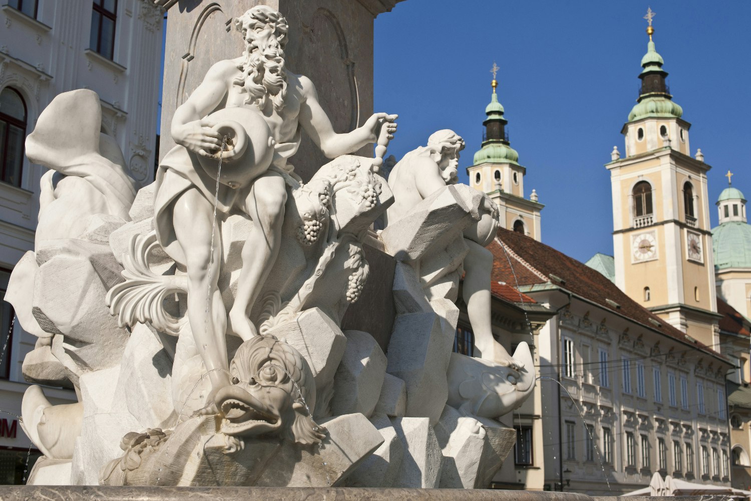 The Fountain of Three Rivers of Carniola in Ljubljana