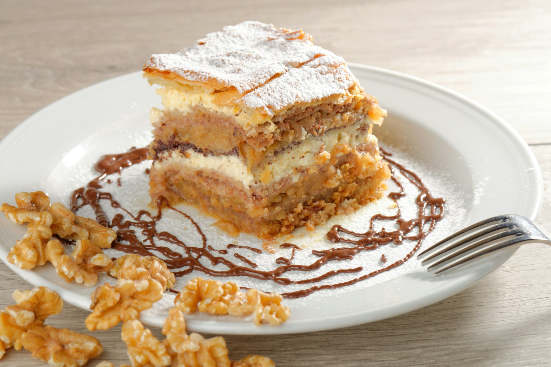 Traditional Slovenian gibanica dessert
