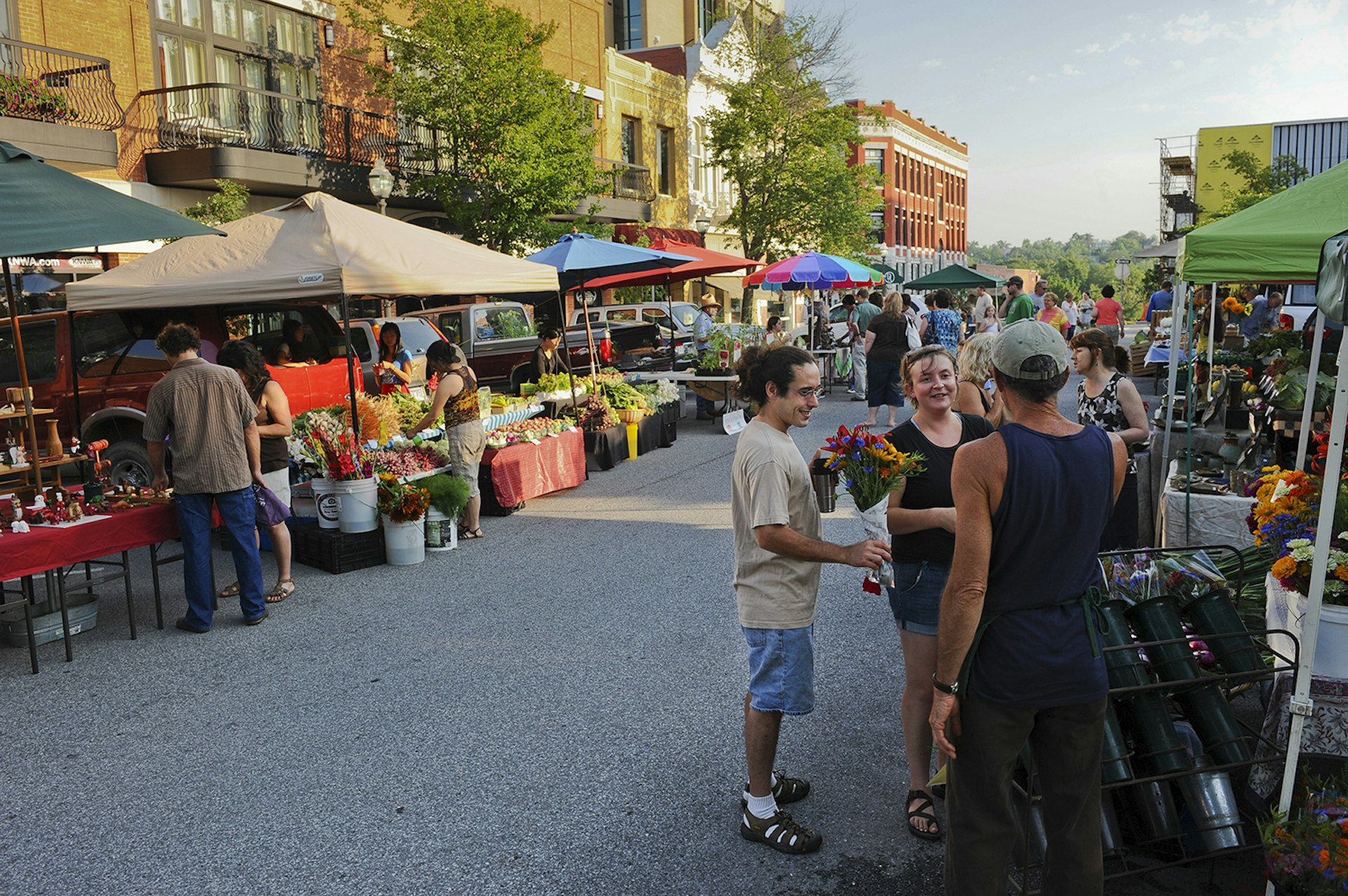 Grab the freshest produce at Fayetteville's Farmers' Market. Image courtesy of Arkansas Department of Parks and Tourism