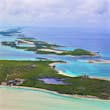 EXUMAS, THE BAHAMAS - JUNE 15: Aerial view of the small atolls, lagoon islands and turqouis waters of the carribean sea of the Exumas seen from an airplane on June 15, 2012 in The Bahamas. (Photo by EyesWideOpen/Getty Images)