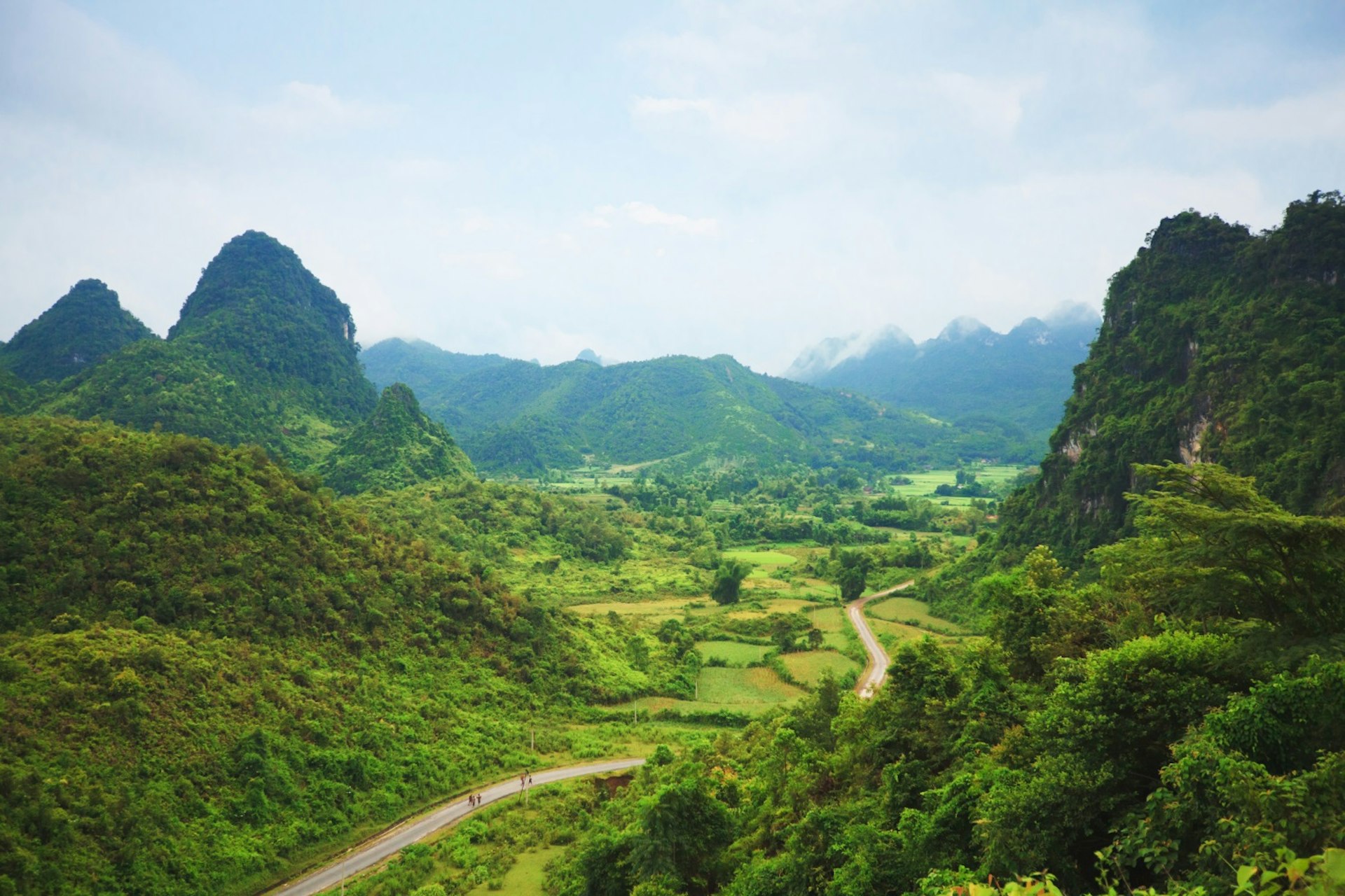 Mountain valley in Cao Bang province, northeast Vietnam